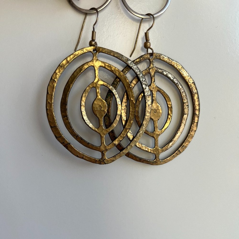 Vintage Metallic Statement Earrings